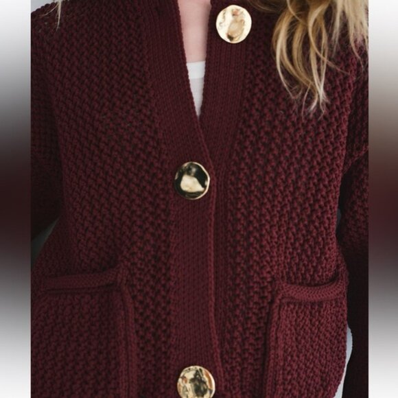 ZARA CHUNKY KNIT CARDIGAN - Picture 5 of 8
